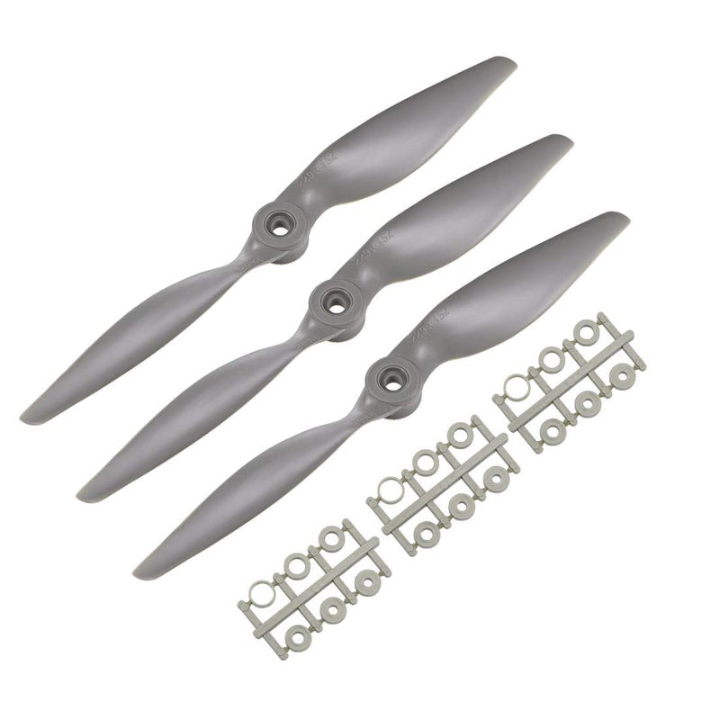 uxcell RC Propellers CCW 9x6 Inch 2Vane for Airplane Nylon Gray 3Pcs with Adapter Rings - Image 2