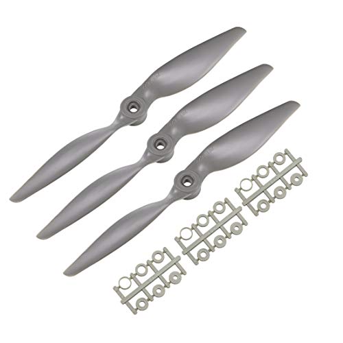 uxcell RC Propellers CCW 9x6 Inch 2Vane for Airplane Nylon Gray 3Pcs with Adapter Rings - Image 1