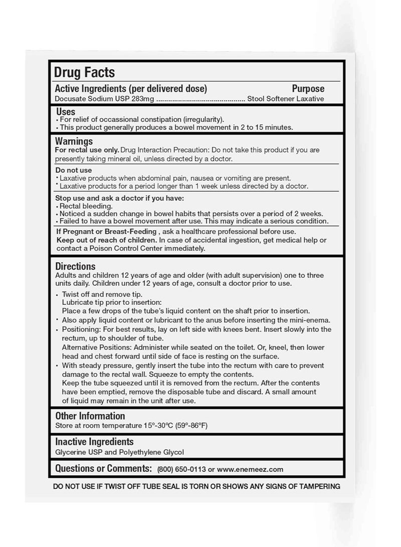 Enemeez 283mg Docusate Sodium Mini Enemas/Stool Softeners - Constipation Relief for Adults - Image 5