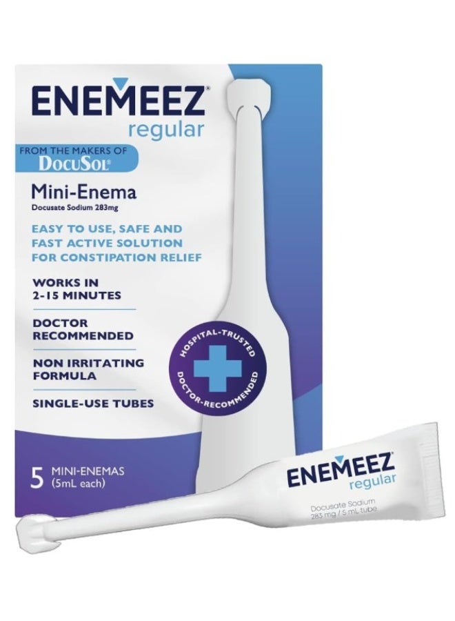 Enemeez Docusate Sodium Mini Enemas 283mg – Stool Softener for Adult Constipation Relief, Pack of 5 - Image 2