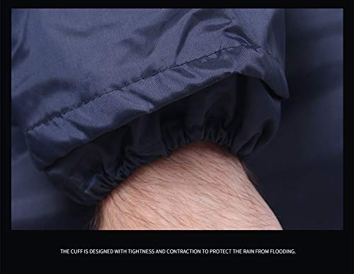 TARKAN Double Layer Windproof Waterproof Raincoat Jacket and Pant Set for Hiking, Biking Rain Gear for Men with Reflective Safety Strip & Inner Pockets (Navy Blue) (XX-Large) - Image 5