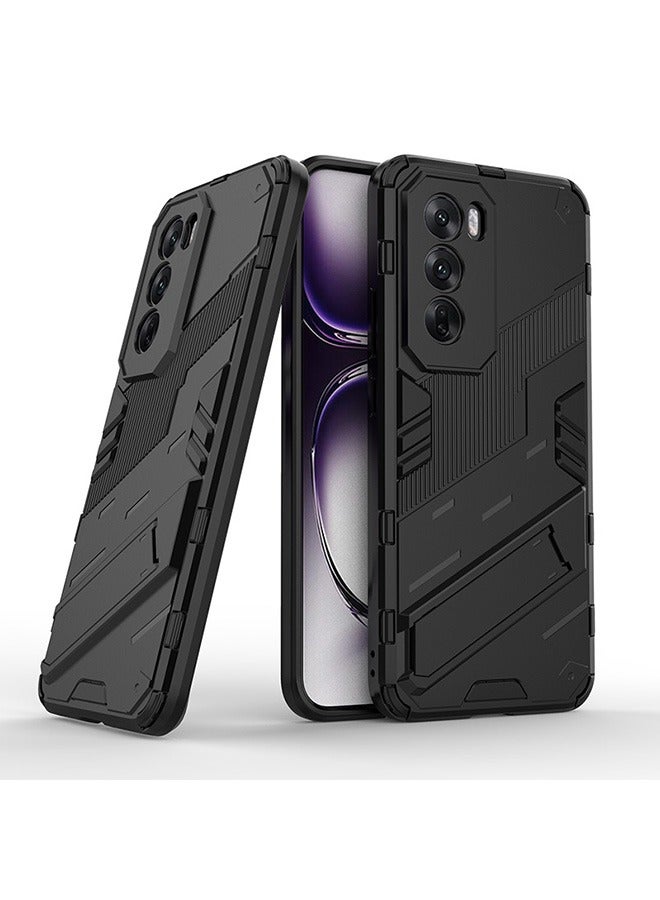 أوببو رينو 125G متوافق مع الهاتف المحمول شل ، مع دعم غير مرئي من الصدمات الهاتف المحمول شل ، حماية ضد السقوط ، الكمبيوتر + تبو العسكرية الصف حماية الهاتف الثابت شل ، أسود - Image 1