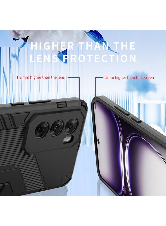 أوببو رينو 125G متوافق مع الهاتف المحمول شل ، مع دعم غير مرئي من الصدمات الهاتف المحمول شل ، حماية ضد السقوط ، الكمبيوتر + تبو العسكرية الصف حماية الهاتف الثابت شل ، أسود - Image 2