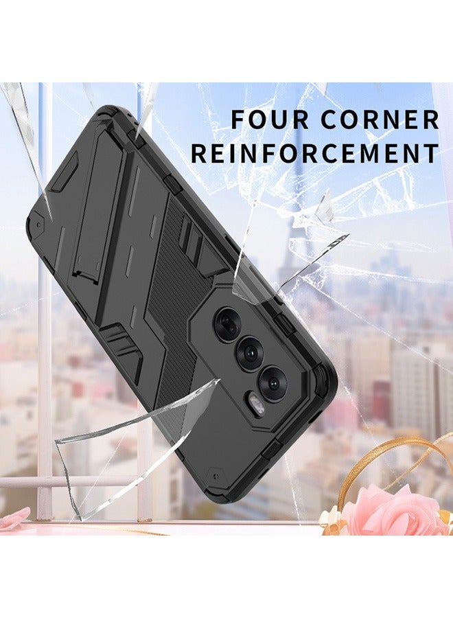 أوببو رينو 125G متوافق مع الهاتف المحمول شل ، مع دعم غير مرئي من الصدمات الهاتف المحمول شل ، حماية ضد السقوط ، الكمبيوتر + تبو العسكرية الصف حماية الهاتف الثابت شل ، أسود - Image 3