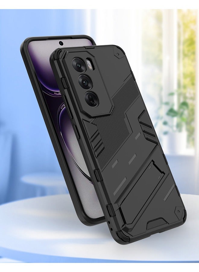 أوببو رينو 125G متوافق مع الهاتف المحمول شل ، مع دعم غير مرئي من الصدمات الهاتف المحمول شل ، حماية ضد السقوط ، الكمبيوتر + تبو العسكرية الصف حماية الهاتف الثابت شل ، أسود - Image 4