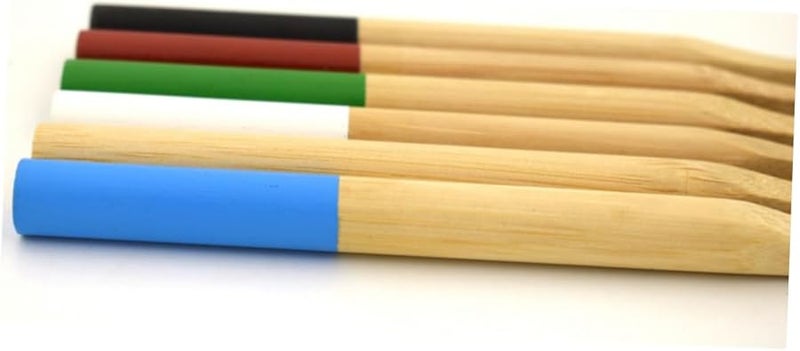 Bamboo Toothbrush Blue Adult Soft Bristles Round Handle Sustainable Travel Oral Care - Image 3