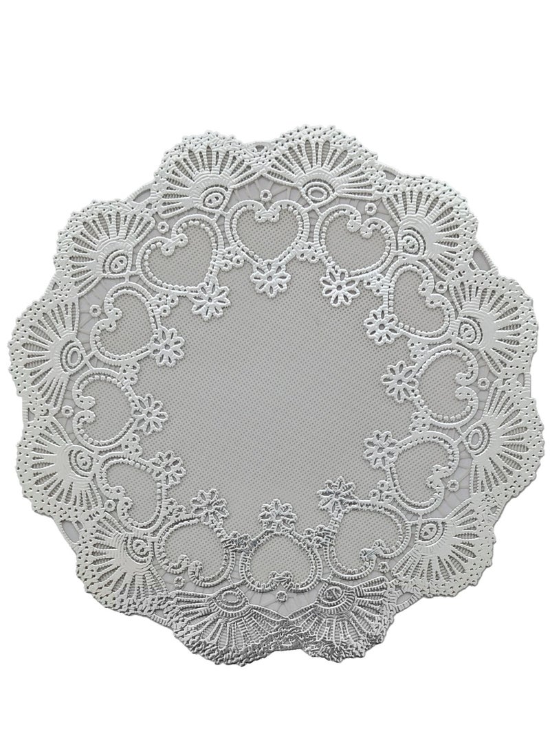 Generic 24-Piece Plastic Doilies Paper silver 15cm  - Image 1