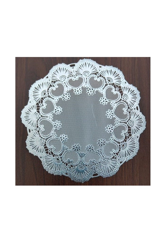 Generic 24-Piece Plastic Doilies Paper silver 15cm  - Image 2