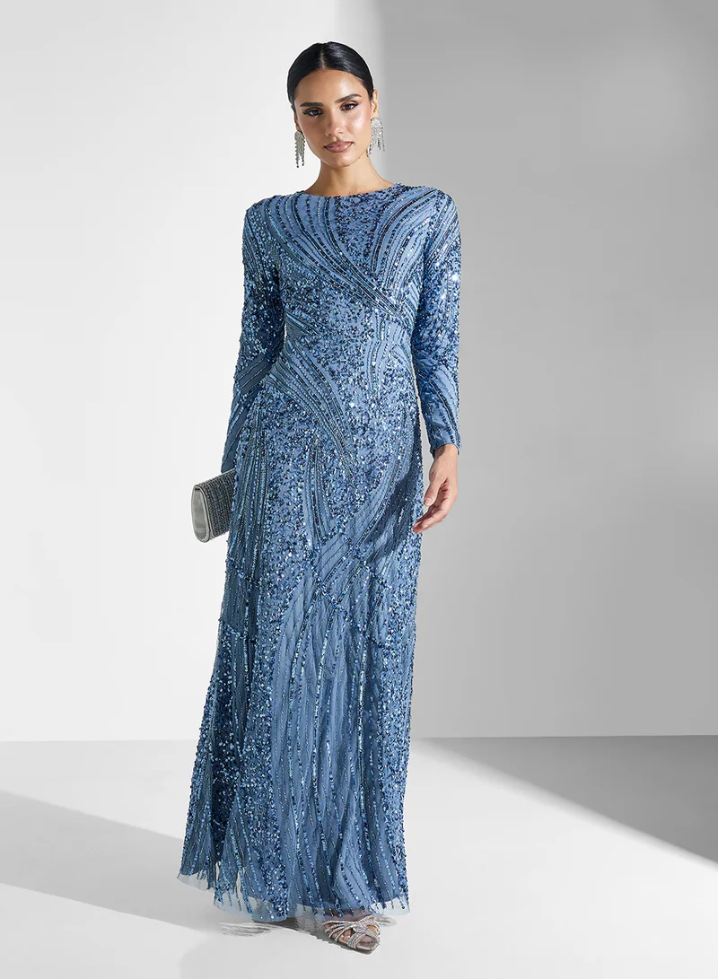 MARYISA Sequin Embellished Dress