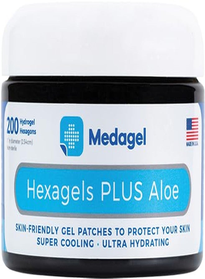 Medagel ضمادات ميداجيل هيكساجلز بلس ألوفيرا - ضمادات هيدروجيل متطورة للشفاء، للوقاية من البثور وتلطيف الحروق - لحماية القدم والكعب وأصابع القدم والكاحل، عبوة من 200 ضمادة، مقاس 1 بوصة، تركيبة أصلية - Image 1
