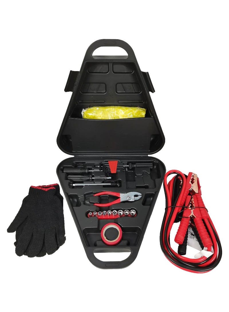 MTOOLS MTOOLS Jumper Cable Tools Set 28 Pcs Car Emergency Tools Set Air Pressure Gauge Hex Key Set  - Image 3