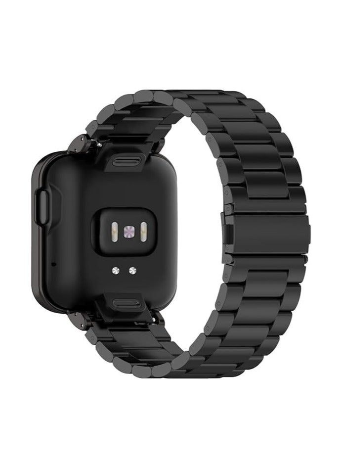 سوار ELMO3EZZ متوافق مع ساعة Xiaomi Mi Watch 2 Lite/Redmi، سوار بديل معدني من الفولاذ المقاوم للصدأ قابل للتعديل مع ساعة Xiaomi Mi Watch 2 Lite (أسود) - Image 1