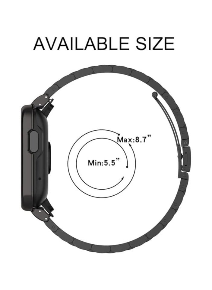 سوار ELMO3EZZ متوافق مع ساعة Xiaomi Mi Watch 2 Lite/Redmi، سوار بديل معدني من الفولاذ المقاوم للصدأ قابل للتعديل مع ساعة Xiaomi Mi Watch 2 Lite (أسود) - Image 4