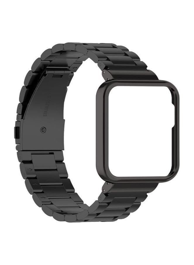 سوار ELMO3EZZ متوافق مع ساعة Xiaomi Mi Watch 2 Lite/Redmi، سوار بديل معدني من الفولاذ المقاوم للصدأ قابل للتعديل مع ساعة Xiaomi Mi Watch 2 Lite (أسود) - Image 5