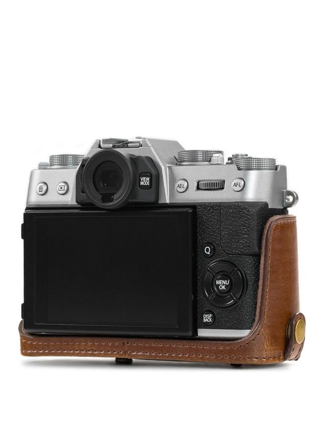 MegaGear Fujifilm X-T20 (16-50mm / 18-55mm Lenses), X-T10 Ever Ready Leather Camera Case and Strap, with Battery Access -Dark Brown- -MG577- - Image 4