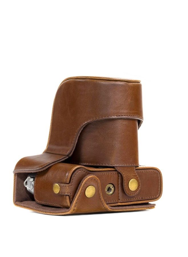 MegaGear Fujifilm X-T20 (16-50mm / 18-55mm Lenses), X-T10 Ever Ready Leather Camera Case and Strap, with Battery Access -Dark Brown- -MG577- - Image 1