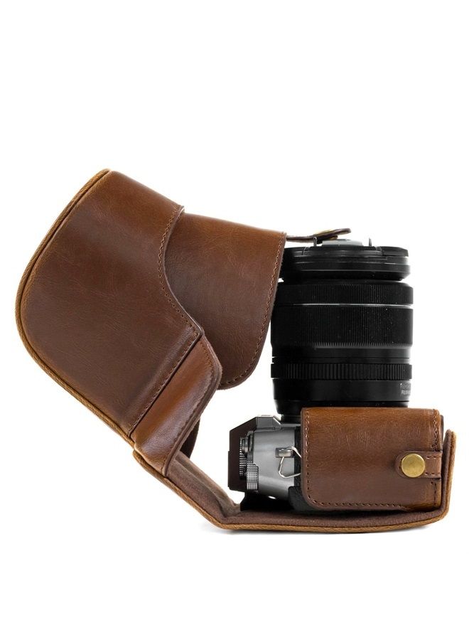 MegaGear Fujifilm X-T20 (16-50mm / 18-55mm Lenses), X-T10 Ever Ready Leather Camera Case and Strap, with Battery Access -Dark Brown- -MG577- - Image 2