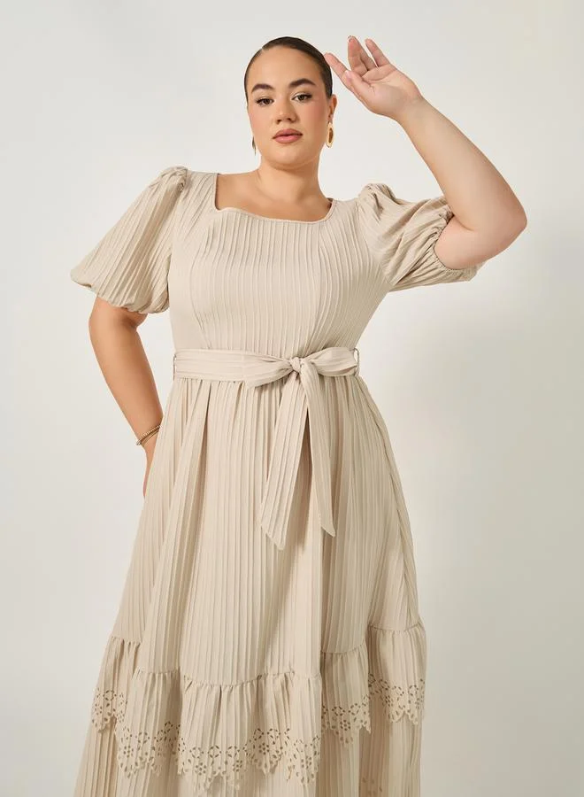 Styli Tiered Eyelet Dress