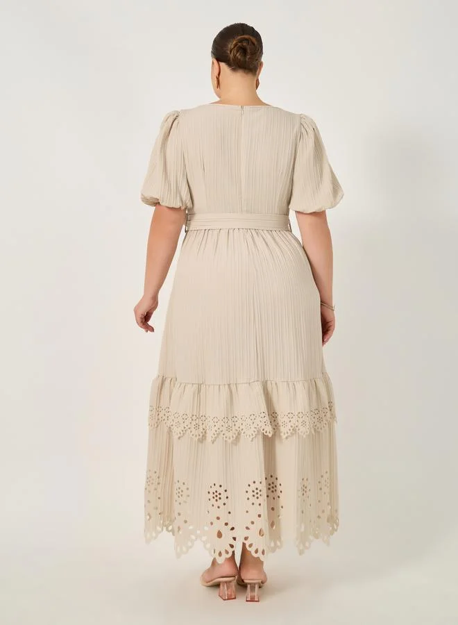 Styli Tiered Eyelet Dress