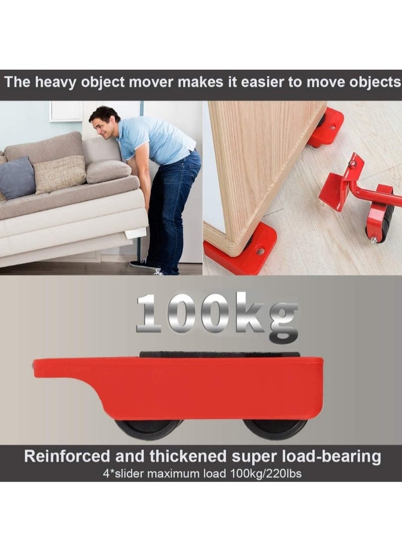 Generic - Set of 5 Furniture Lifting Tools with 4 Wheels for Moving Heavy Furniture and Heavy Furniture Moving Base Suitable for Sofas and Refrigerators - Furniture Leg Bases for Moving Heavy Furniture M, with Moving Wheels, Set of 1 Furniture Lifter and 4 Pieces Leg Bases - Furniture Mover and Mover - Furniture Lifting Tools Set - Heavy Duty Furniture Lifter with 4 Sliding Bases for Easy and Safe Movement - Image 1