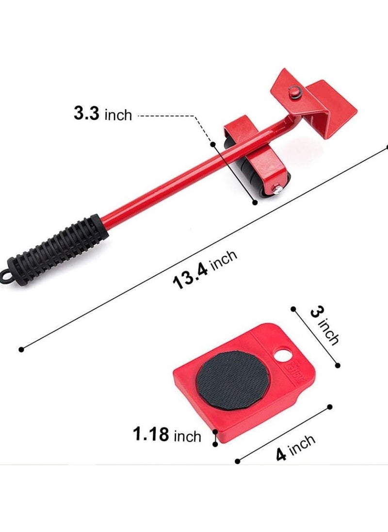 Generic - Set of 5 Furniture Lifting Tools with 4 Wheels for Moving Heavy Furniture and Heavy Furniture Moving Base Suitable for Sofas and Refrigerators - Furniture Leg Bases for Moving Heavy Furniture M, with Moving Wheels, Set of 1 Furniture Lifter and 4 Pieces Leg Bases - Furniture Mover and Mover - Furniture Lifting Tools Set - Heavy Duty Furniture Lifter with 4 Sliding Bases for Easy and Safe Movement - Image 1