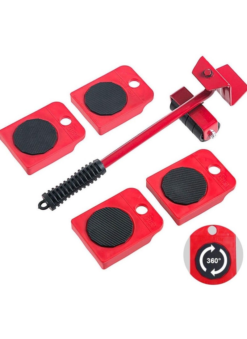 Generic - Set of 5 Furniture Lifting Tools with 4 Wheels for Moving Heavy Furniture and Heavy Furniture Moving Base Suitable for Sofas and Refrigerators - Furniture Leg Bases for Moving Heavy Furniture M, with Moving Wheels, Set of 1 Furniture Lifter and 4 Pieces Leg Bases - Furniture Mover and Mover - Furniture Lifting Tools Set - Heavy Duty Furniture Lifter with 4 Sliding Bases for Easy and Safe Movement - Image 1