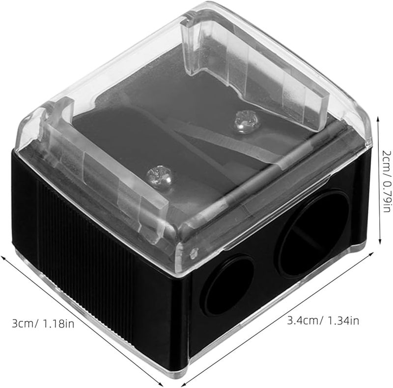 Mini Double Hole Pencil Sharpener For Eyebrow Lip Liner And Eyeliner Compact - Image 2
