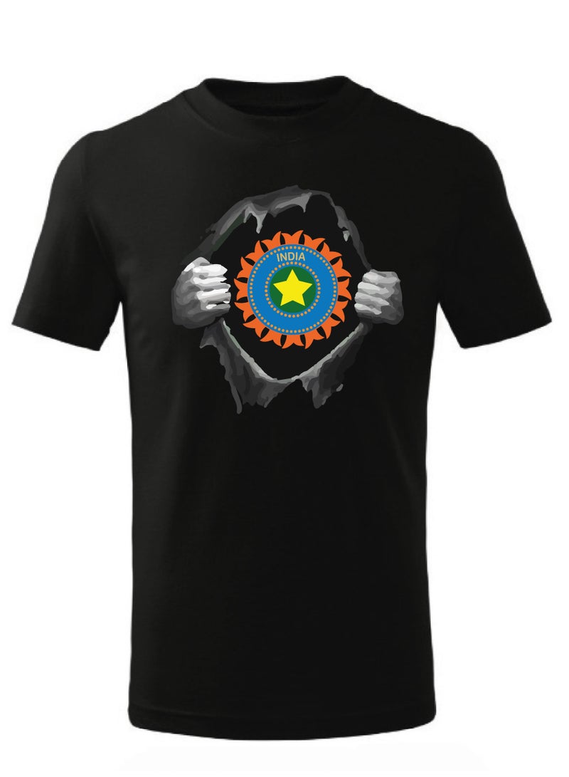 Short Sleeve Round Neck Tshirt for the Indian cricket team (Design 10)  - Image 1