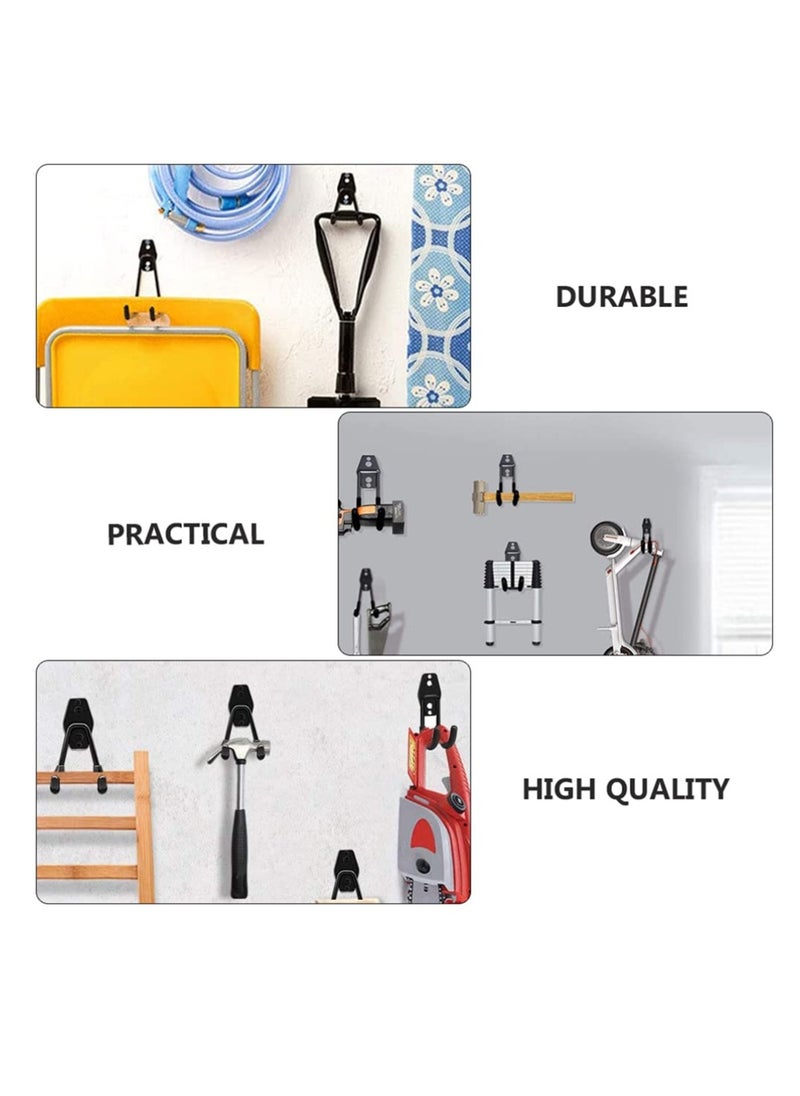 KASTWAVE 2pcs Garage Storage Hook Wall Mount Utility Hanger Bike Wall Mount Rack Horizontal Metal Adjustable Bicycle Holder Flip Up Bicycle Hook Organizing Ladder Bike Hoses  - Image 2