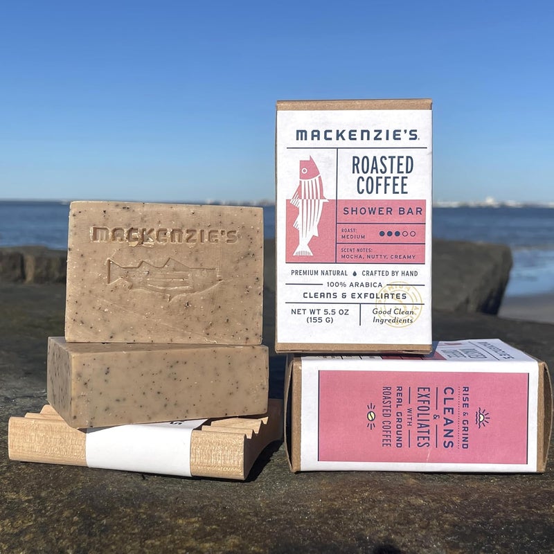 MACKENZIES Roasted Coffee Shower Bar Gifts for Women Gifts for Men Coastal Gifts Natural Bar Soap Exfoliating 55 OZ - Image 5