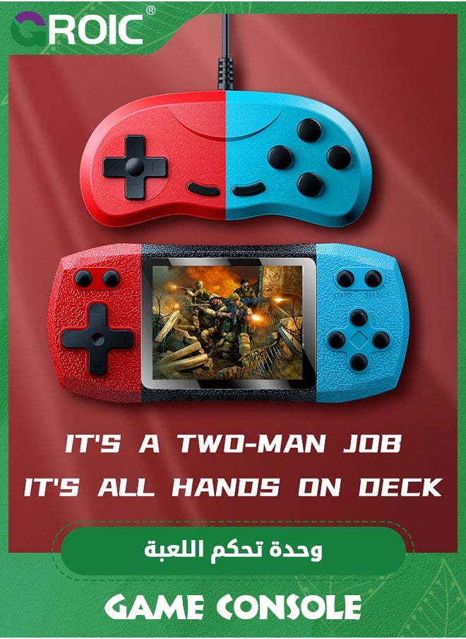 GROIC - Retro Handheld Video Game Console with 620 Classic Games, Micro USB Rechargeable, 3 Inch LCD Screen, MultiPlayer and TV Support - Image 1