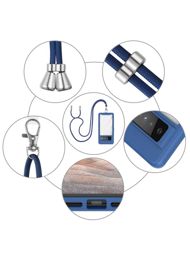 اس-توب جراب لهاتف Google Pixel 6 Pro Starry Sky بلون سادة مقاوم للصدمات من البولي كربونات + جراب واقٍ من مادة TPU مع حزام للرقبة - Image 4