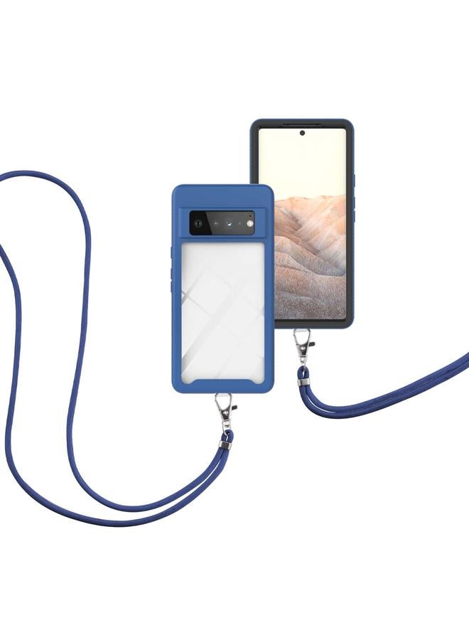 اس-توب جراب لهاتف Google Pixel 6 Pro Starry Sky بلون سادة مقاوم للصدمات من البولي كربونات + جراب واقٍ من مادة TPU مع حزام للرقبة - Image 3