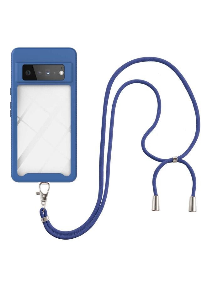 اس-توب جراب لهاتف Google Pixel 6 Pro Starry Sky بلون سادة مقاوم للصدمات من البولي كربونات + جراب واقٍ من مادة TPU مع حزام للرقبة - Image 1