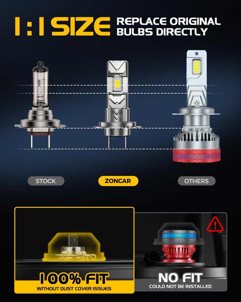 ZonCar H7 LED Light Bulbs - Image 3