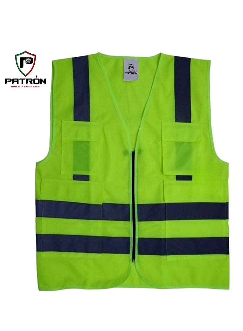 Patron High Quality Reflective Fabric With Hi Vis Tape Vest In Lightweight Wind & Moisture Resistant For Men Women