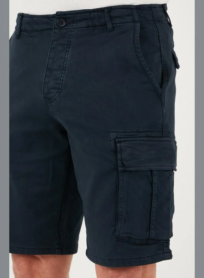 Buratti  Buratti Stretch Cotton Regular Fit Normal Waist Cargo Shorts with Pockets Men's SHORTS 4510S79MILAN for Men | Best Price UAE