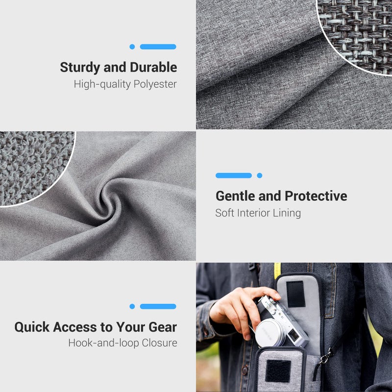 JJC Portable Travel Camera Case Pouch Crossbody Bag with Strap for Fuji Fujifilm X100VI X100V X100F, Ricoh GR IIIx GR III GRIII GR3,Sony A6700 A6000 A6100 A6400 A7C A7CII, Nikon Z30 Z50 & More Cameras - Image 4