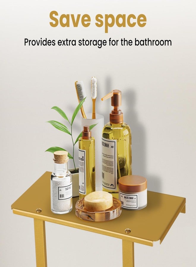 BSNBIC Bathroom Towel Storage Rack, Wall Mounted Bathroom Towel Rack, 30 inch Heavy Duty 6 Large Towels, Wall Mounted Towel Rack for Rolled Towels, Gold - Image 3