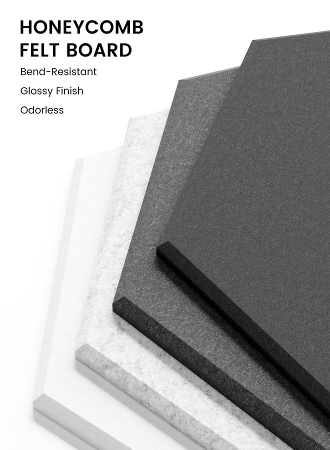Fluxynara Hexagon Cork Board Alternative for Walls Decor-8-Pack Felt Bulletin Board Tiles,with 30 Pushpins,50 Adhesive Tabs for Office,Classrooms & Home Pin Board Felt Board-Concrete Echo - Image 3