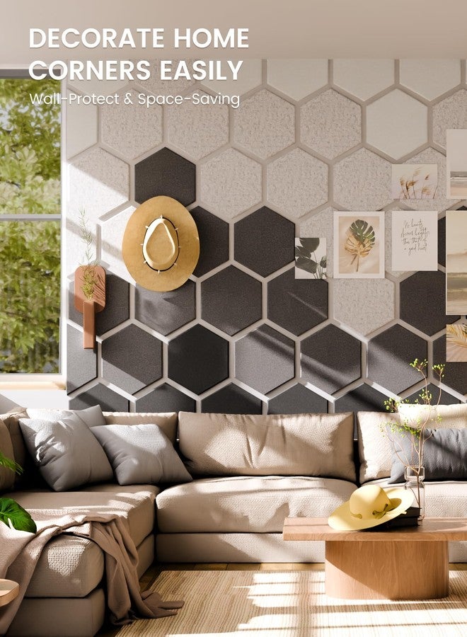 Fluxynara Hexagon Cork Board Alternative for Walls Decor-8-Pack Felt Bulletin Board Tiles,with 30 Pushpins,50 Adhesive Tabs for Office,Classrooms & Home Pin Board Felt Board-Concrete Echo - Image 5