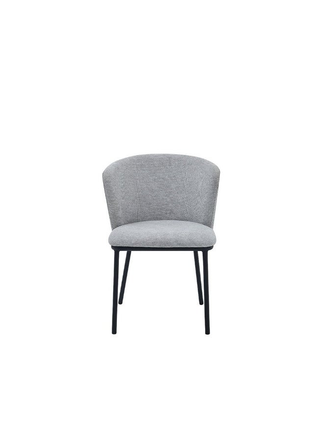 DANUBE HOME مجموعة كراسي ويلدي من 2 كرسي قماش لغرفة المعيشة كرسي قماش لغرفة الطعام مع أرجل سوداء للمطعم والفندق وزوار المكتب - رمادي / أسود - Image 1