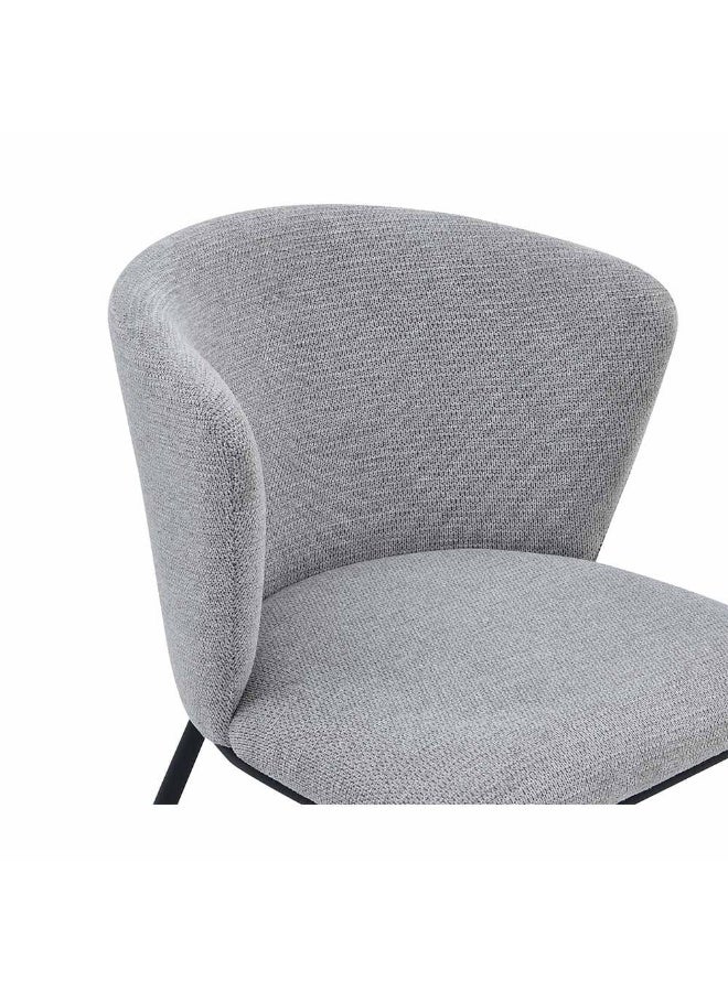 DANUBE HOME مجموعة كراسي ويلدي من 2 كرسي قماش لغرفة المعيشة كرسي قماش لغرفة الطعام مع أرجل سوداء للمطعم والفندق وزوار المكتب - رمادي / أسود - Image 3