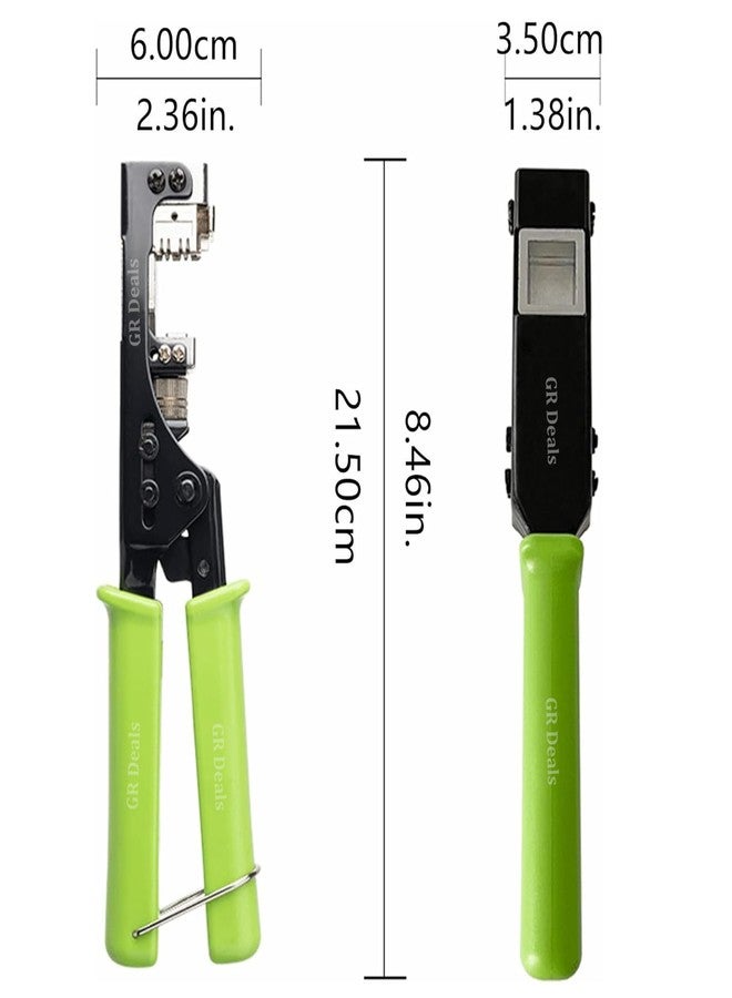 GR Deals 180 Degree Keystone Jack Punch Down Tool (Fit Specific AMP 110 Series 8 Position Jacks Only), CAT5/5e and CAT6/6A Adapter Fast Termination Crimper, One Hand Operation Green Handle. - Image 5