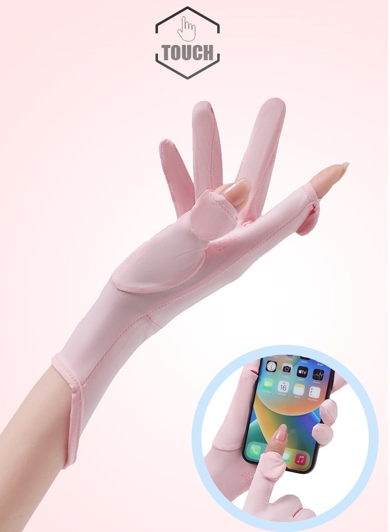 سي ال اس Women's Gloves, Driving Gloves, Non-Slip Sun Protection Summer Uv Protection Long Gloves - Image 4