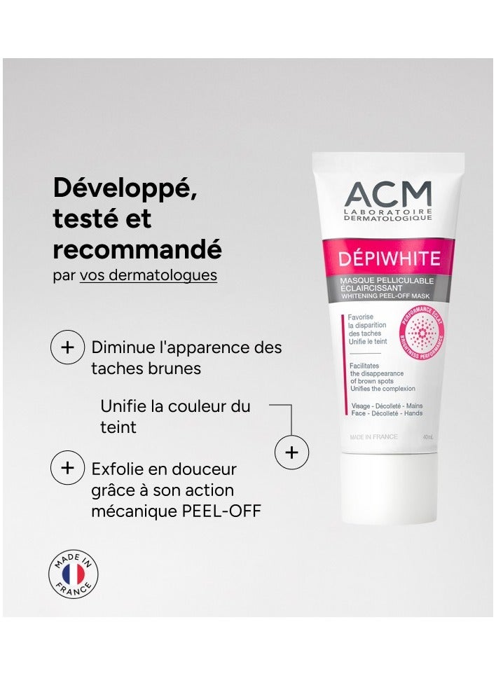اكم لابرتوري ديرماتولوجيك قناع Dépiwhite لتفتيح البشرة - 40 مل، قناع لتقشير البشرة وتوحيد اللون، علاج للبقع الداكنة والجلد الباهت - Image 4