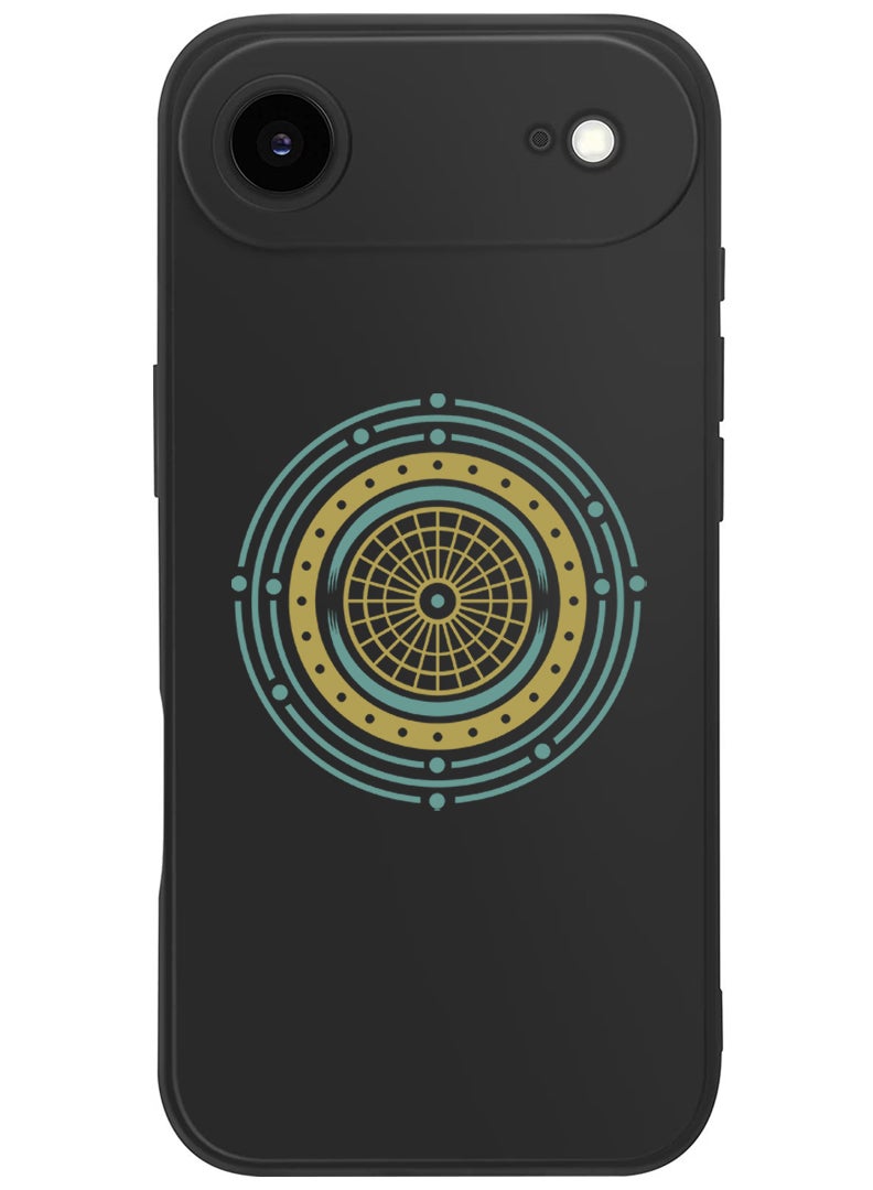 Theodor Protective Slim Fit Case Liquid Silicone Cover with Full Body Protection Anti-Scratch Shockproof Case For Apple iPhone 17 Air (Black) Mandala 2 - Image 1
