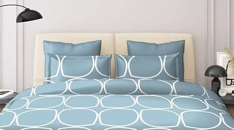 TIB Glace Cotton King Size Bedsheet with 2 Pillow Covers,Bedsheet for Double Bed,90X100 Inches| 140 GSM, Grey Circle Pack of 3 - Image 3
