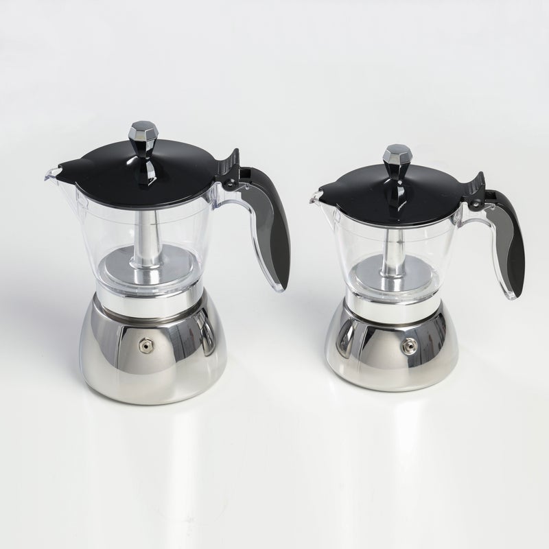Transparent Plastic Moka Pot 4 Cups Italian Espresso Maker For Home Camping Low Heat Use - Image 1