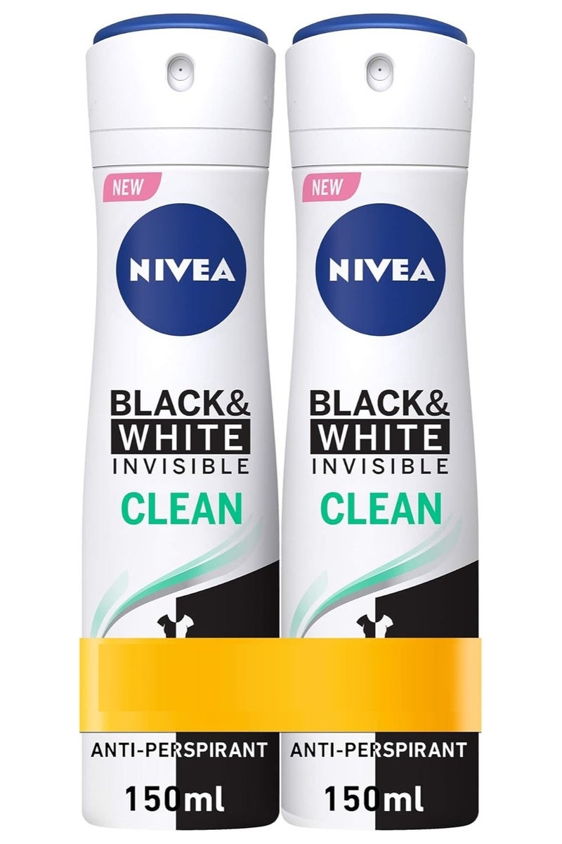 نيفيا مضاد للتعرق للأبيض والأسود حماية غير مرئية 150 مل عبوة من قطعتين - Image 1